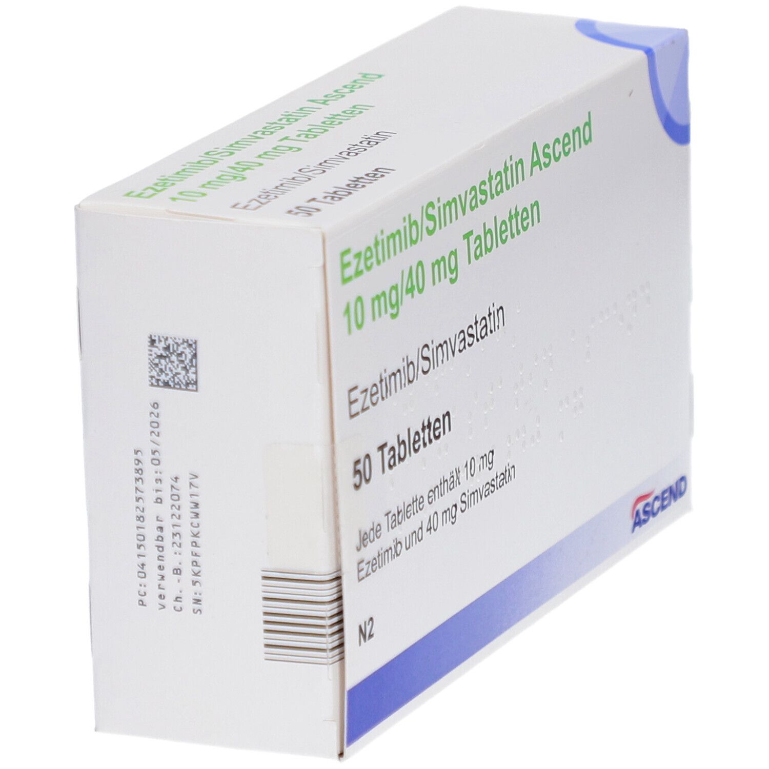 EZETIMIB/Simvastatin Ascend 10 mg/40 mg Tabletten