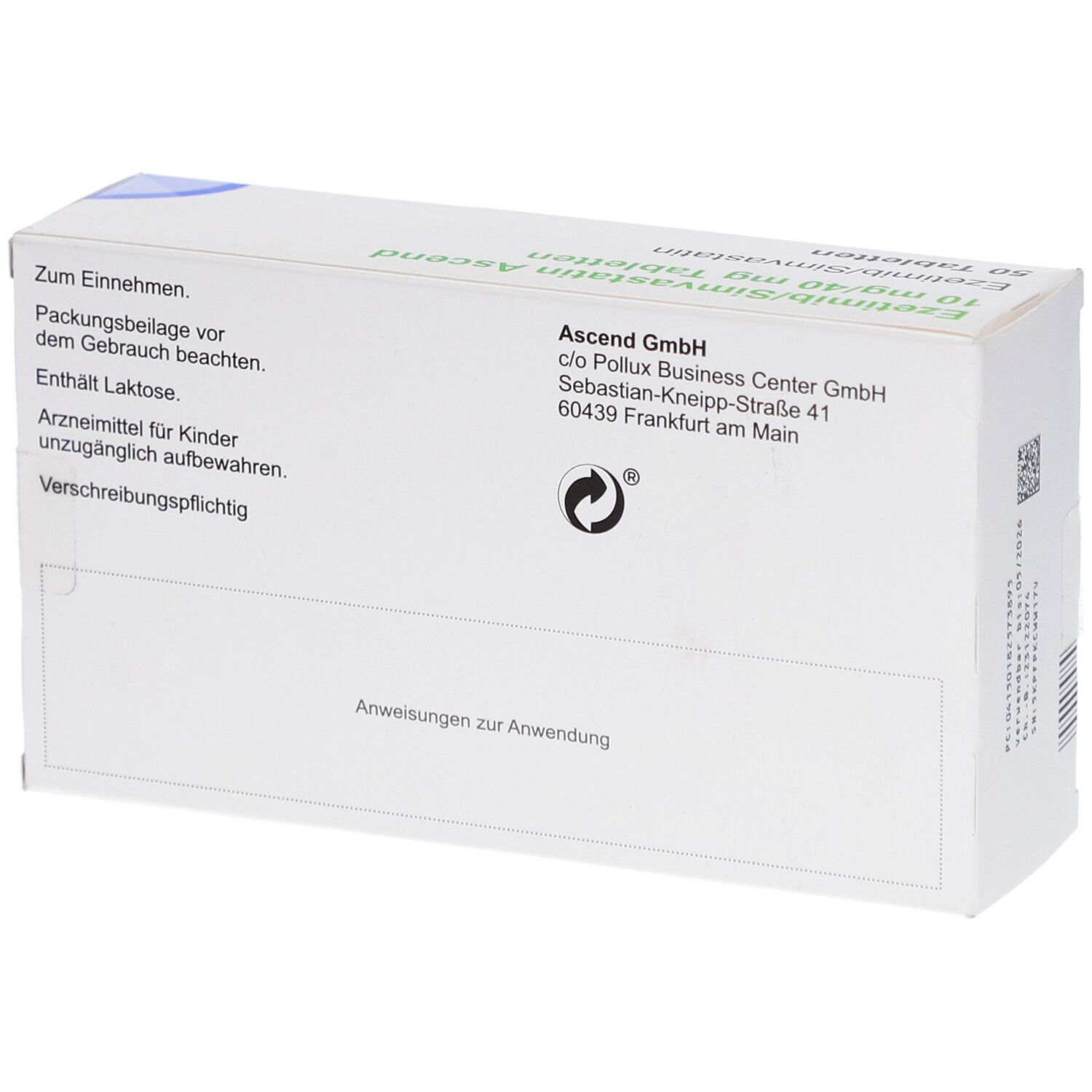 EZETIMIB/Simvastatin Ascend 10 mg/40 mg Tabletten