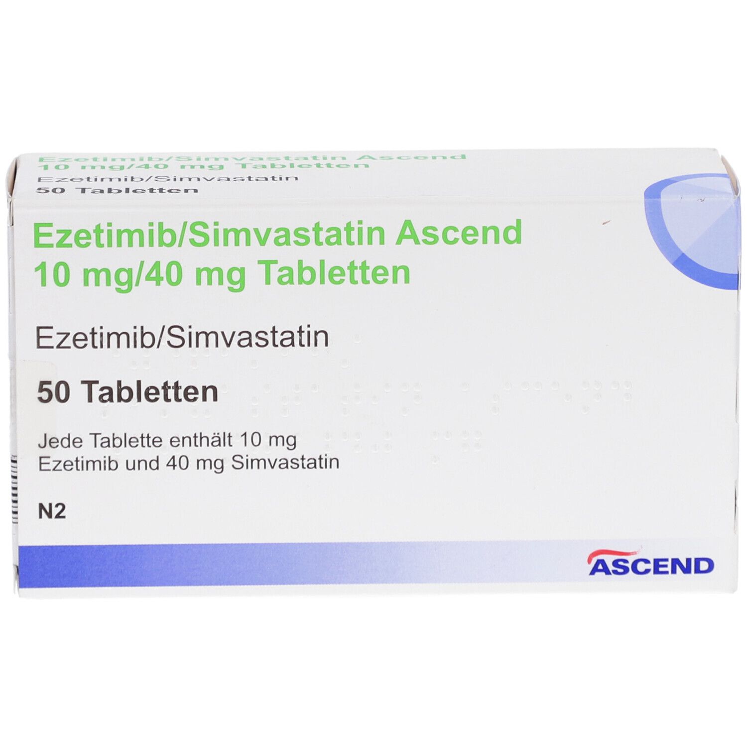 EZETIMIB/Simvastatin Ascend 10 mg/40 mg Tabletten