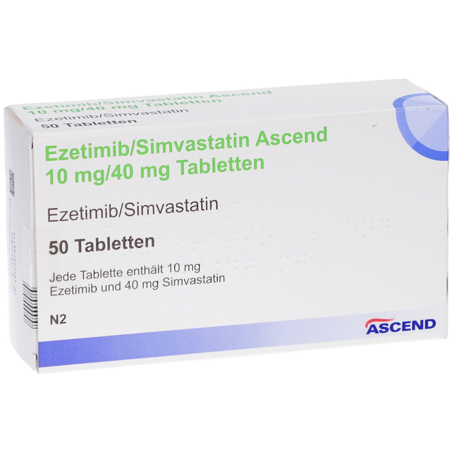 EZETIMIB/Simvastatin Ascend 10 mg/40 mg Tabletten