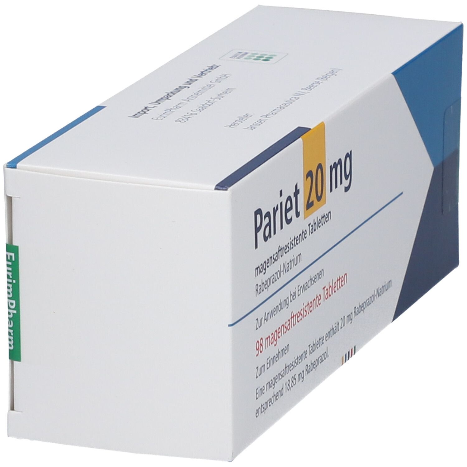 Pariet 20 mg magensaftresistente Tabletten 98 St magensaftresistent