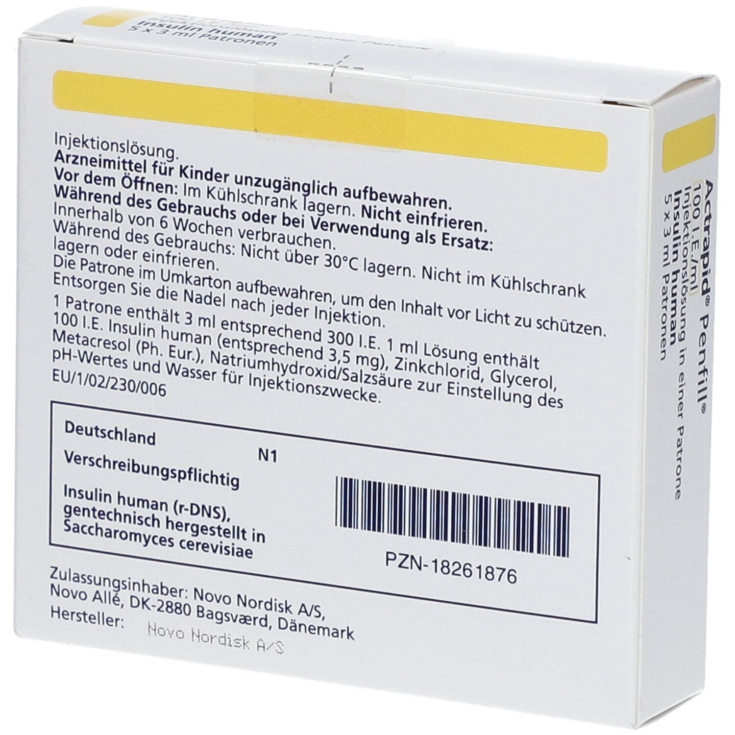 ACTRAPID Penfill 100 I.E./ml Inj.-Lsg.i.Patrone