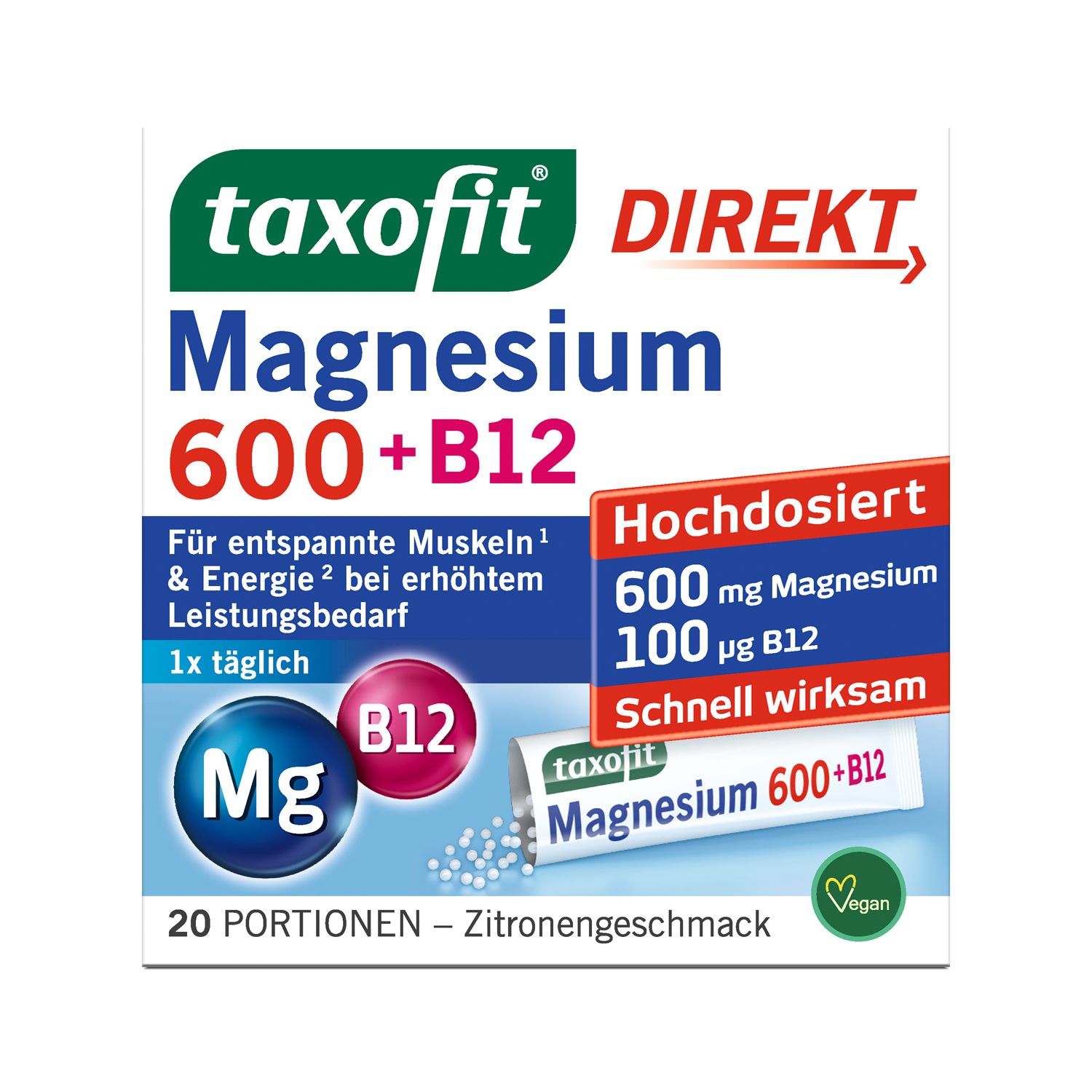 taxofit® Direkt Magnesium 600 + B12