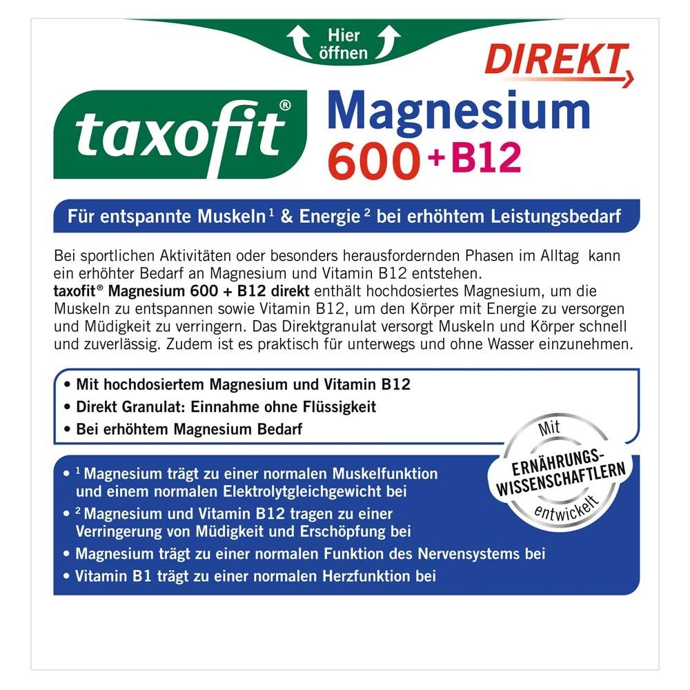 taxofit® Direkt Magnesium 600 + B12