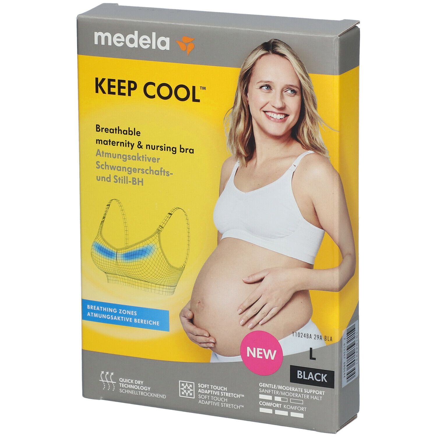 medela® Keep Cool Schwangerschafts Still BH Schwarz Gr. L