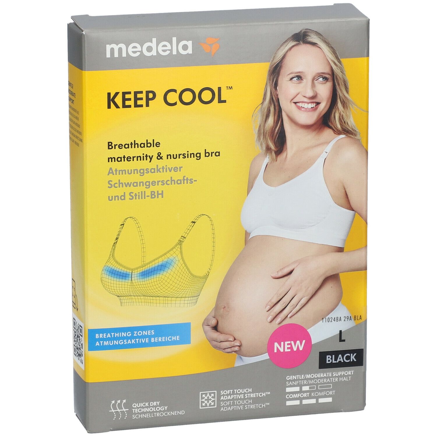 medela® Keep Cool Schwangerschafts Still BH Schwarz Gr. L
