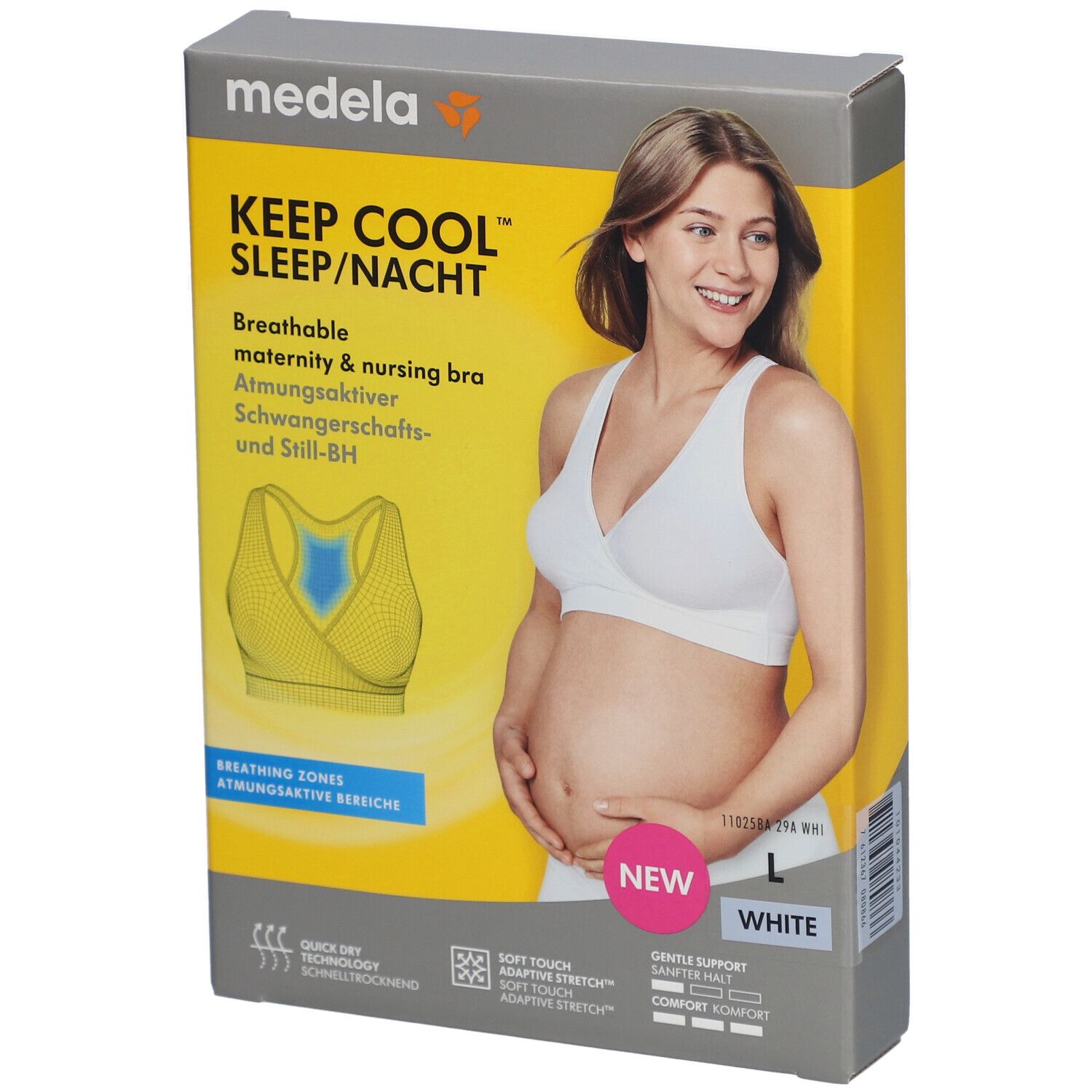 medela Keep Cool™ Schlaf-Bustier für Schwangerschaft und Stillzeit weiß, Gr. L