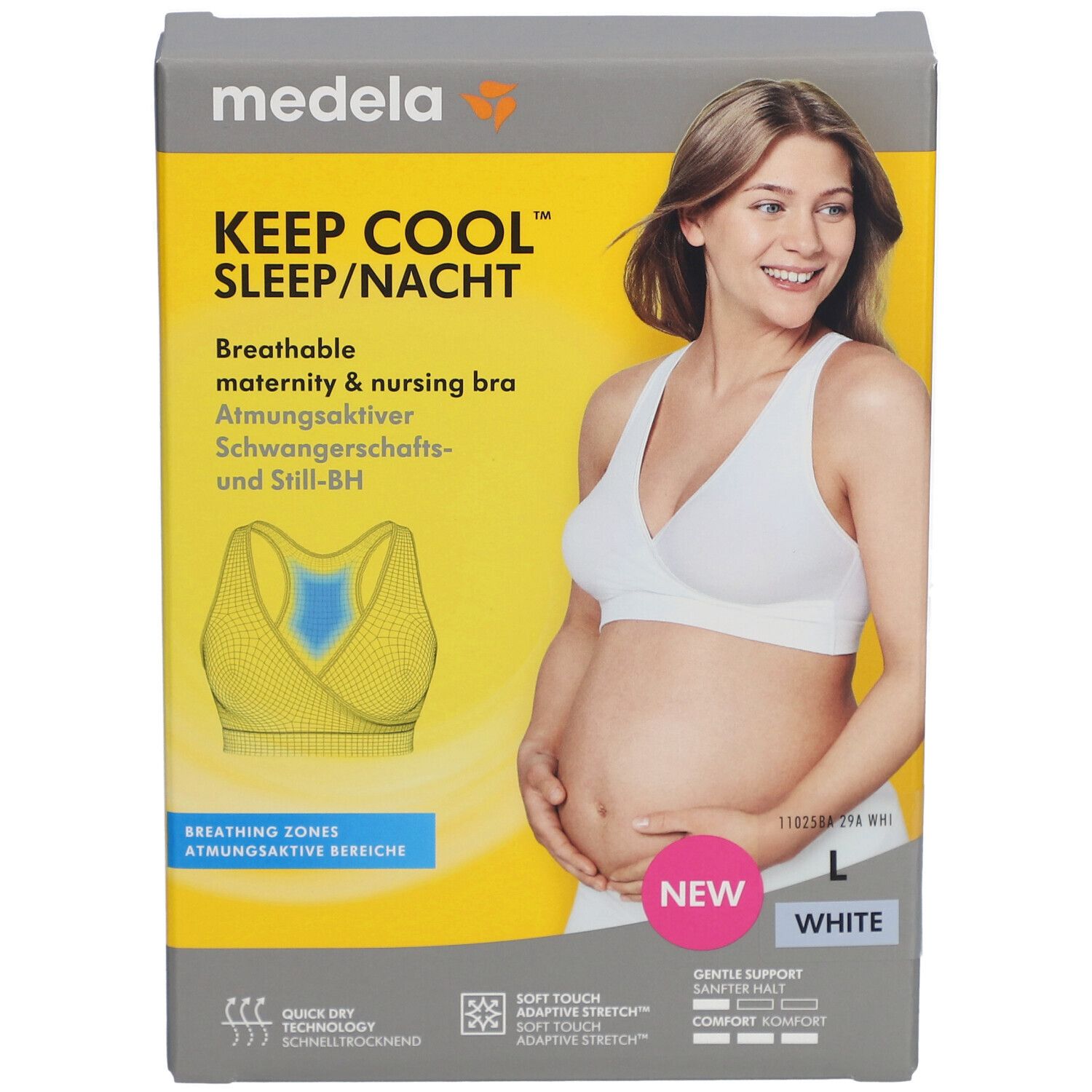 medela Keep Cool™ Schlaf-Bustier für Schwangerschaft und Stillzeit weiß, Gr. L