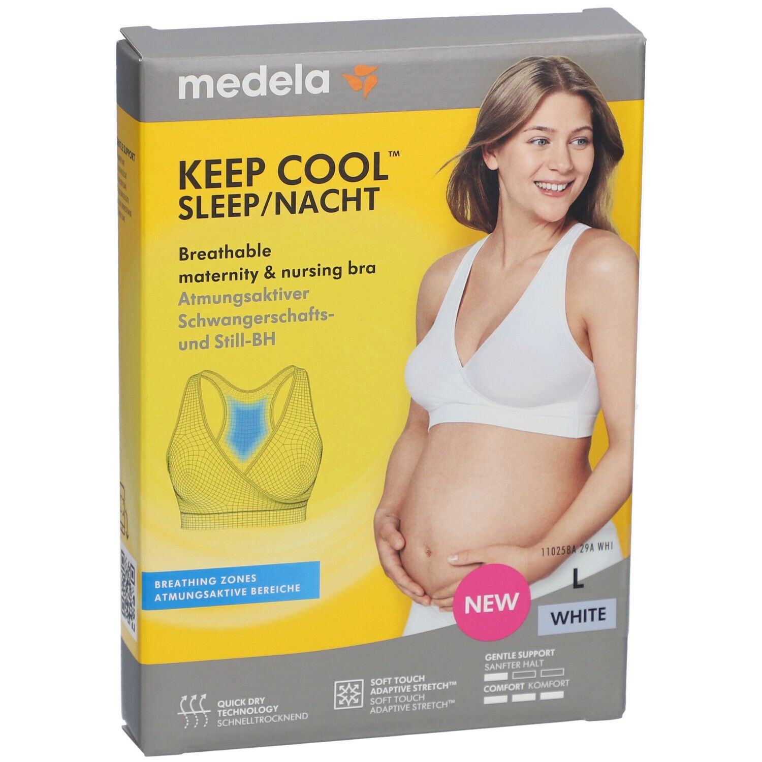 medela Keep Cool™ Schlaf-Bustier für Schwangerschaft und Stillzeit weiß, Gr. L