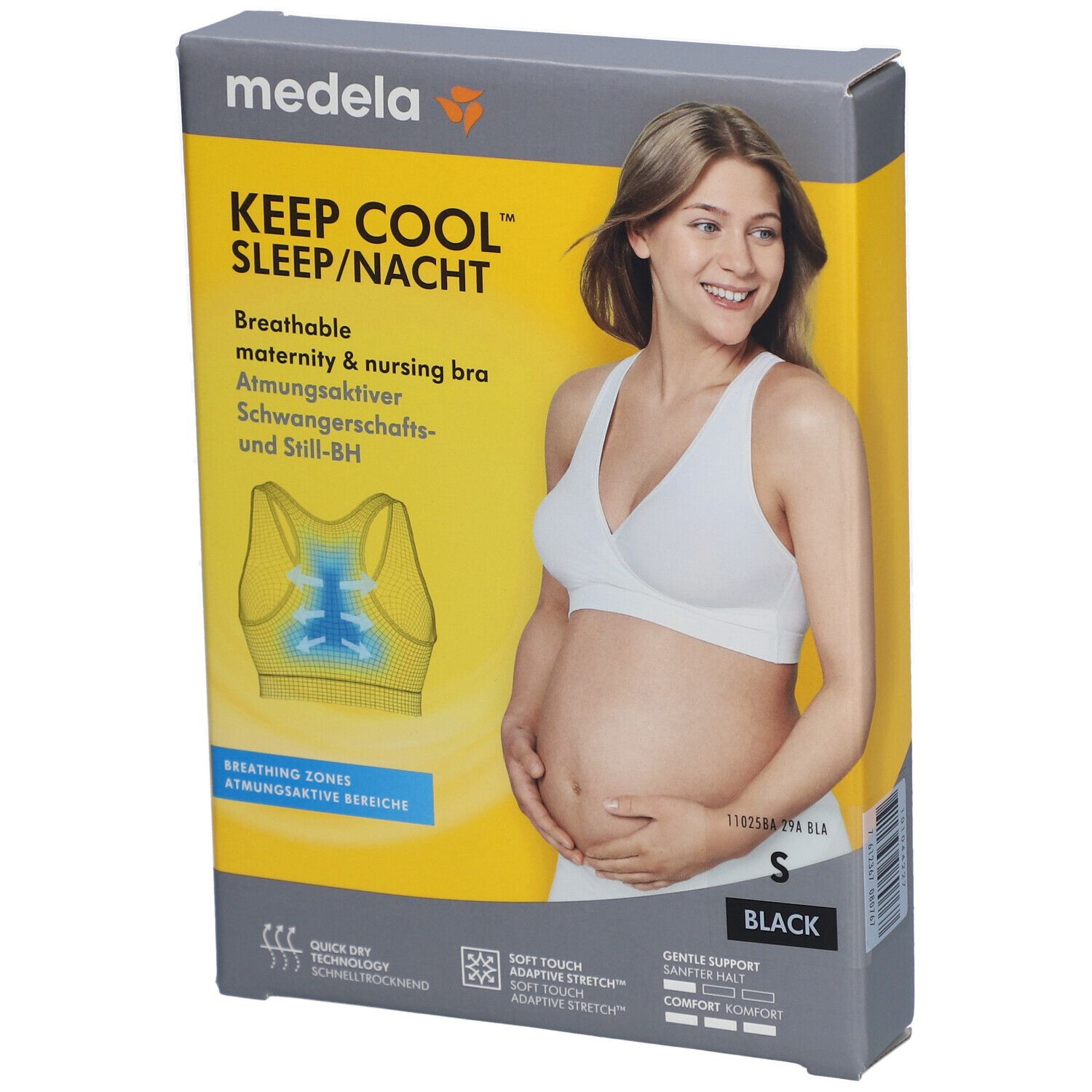 medela Keep Cool™ Schlaf-Bustier für Schwangerschaft und Stillzeit schwarz, Gr. S