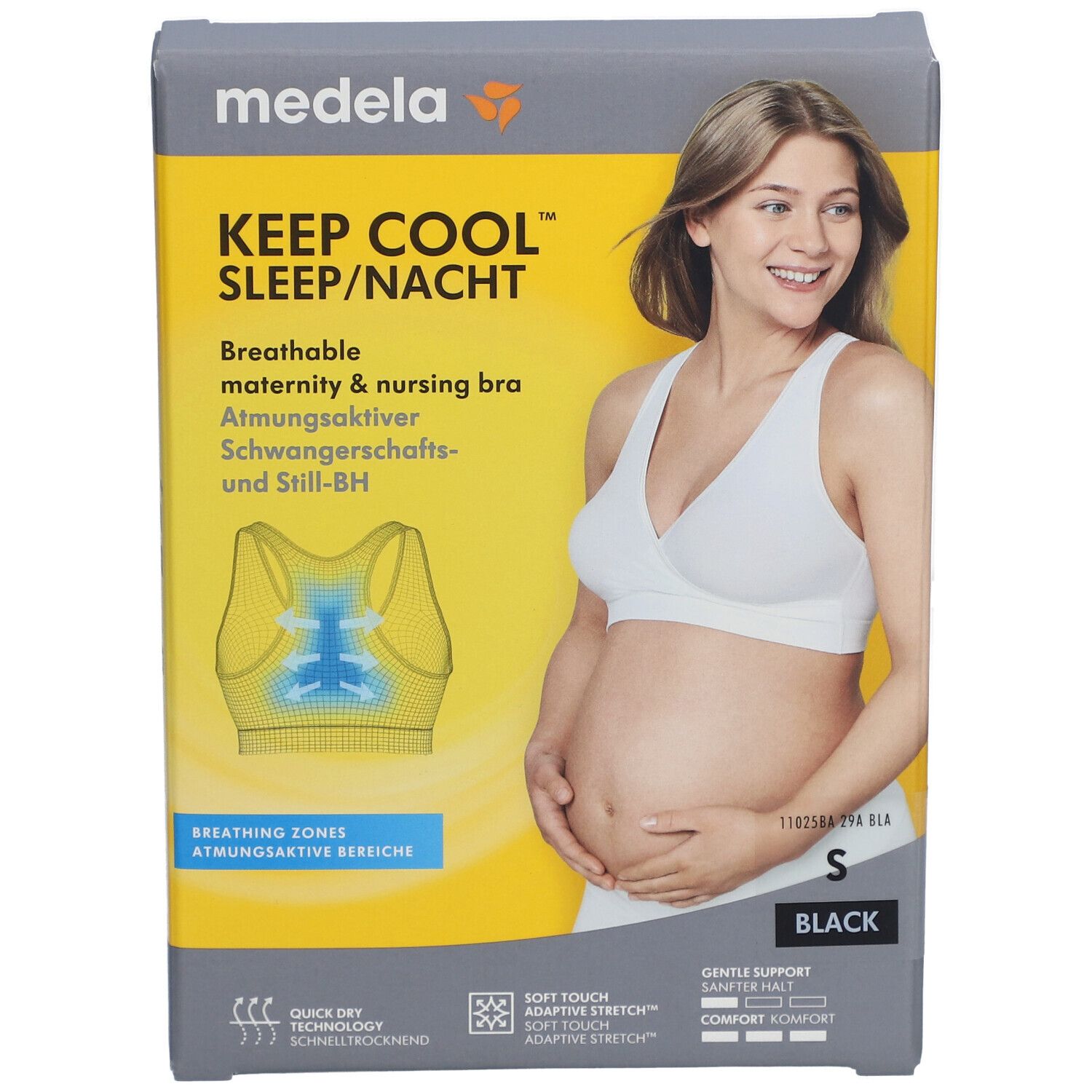 medela Keep Cool™ Schlaf-Bustier für Schwangerschaft und Stillzeit schwarz, Gr. S