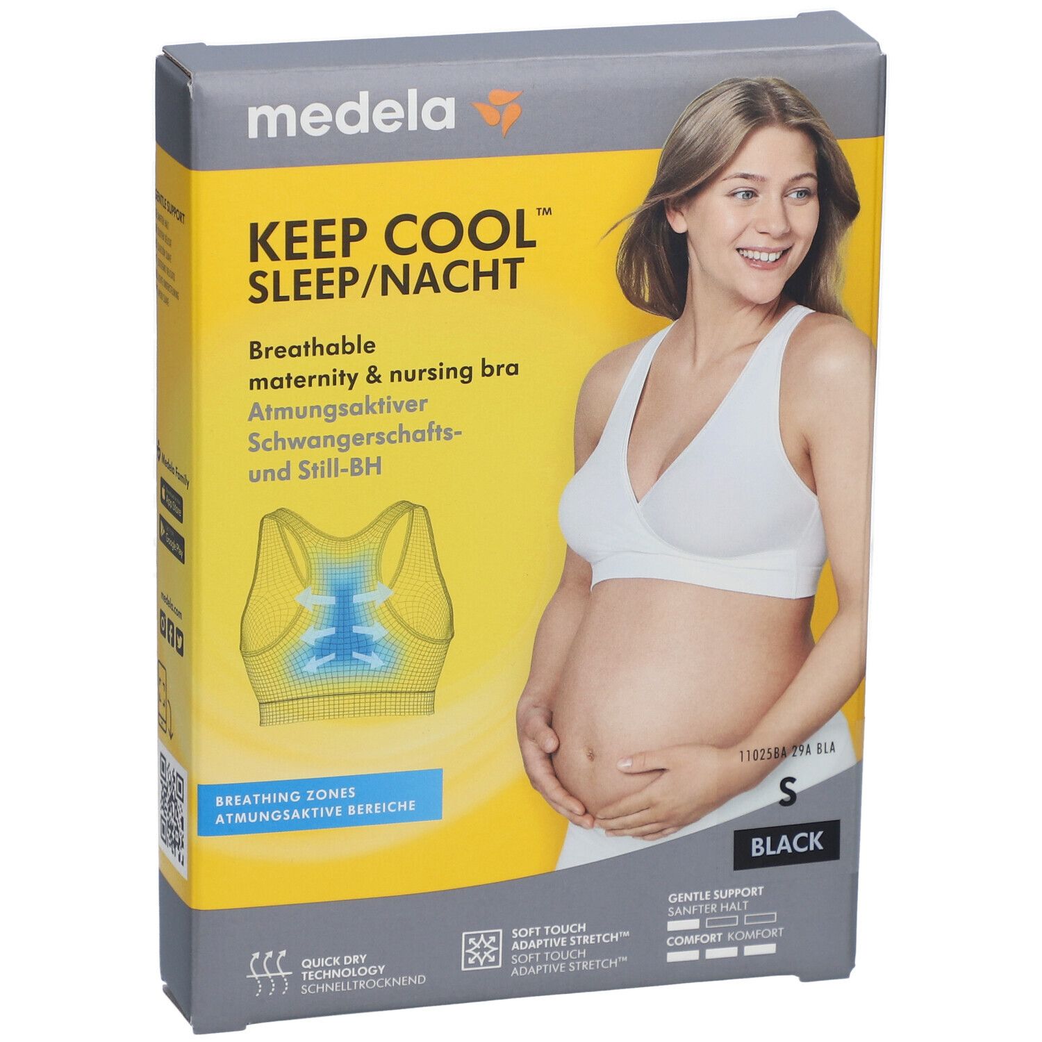 medela Keep Cool™ Schlaf-Bustier für Schwangerschaft und Stillzeit schwarz, Gr. S