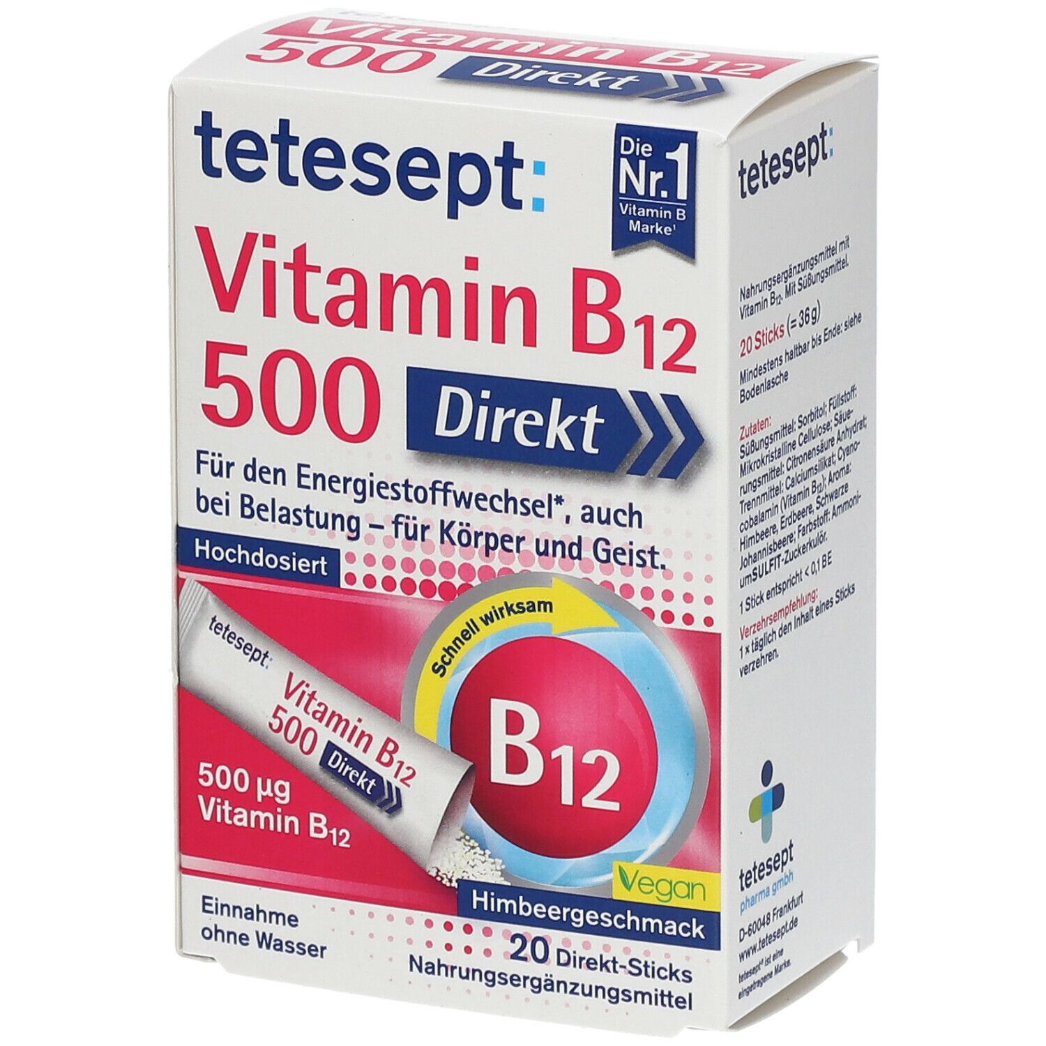 Tetesept® Vitamin B12 500 Direkt Sticks 20 St - Shop Apotheke