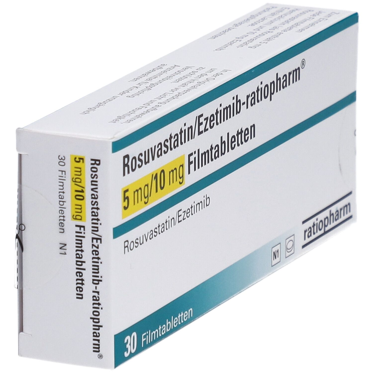 ROSUVASTATIN/Ezetimib-ratiopharm 5 mg/10 mg FTA 30 St Filmtabletten