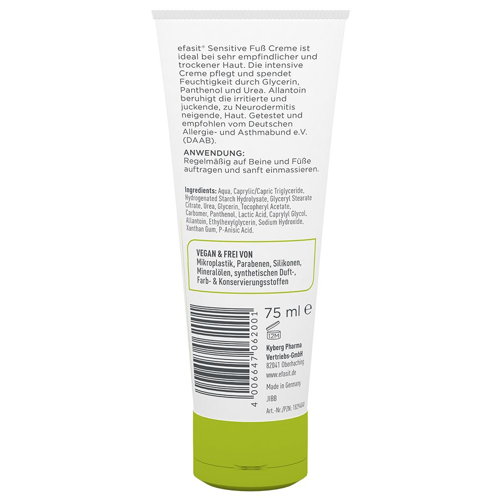 Efasit Sensitive Fußcreme 75 ml Creme