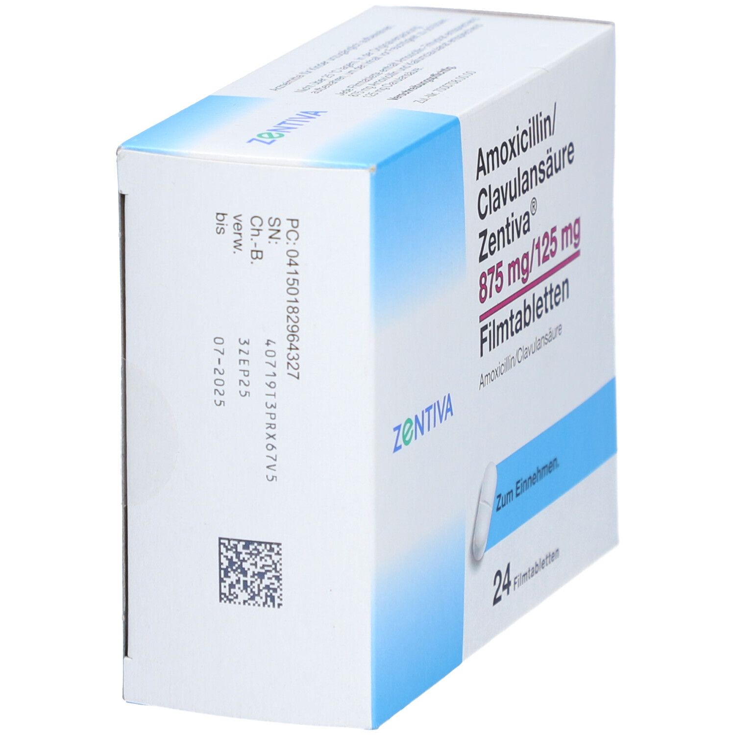 AMOXICILLIN/Clavulansäure Zentiva 875mg/125mg FTA 24 St Filmtabletten