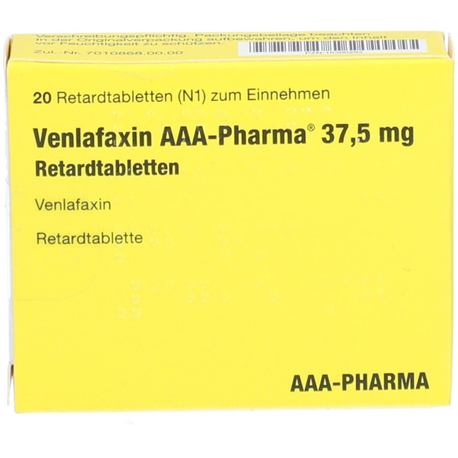 Venlafaxin AAA-Pharma 37,5 mg Retardtabletten 20 St Retard-Tabletten