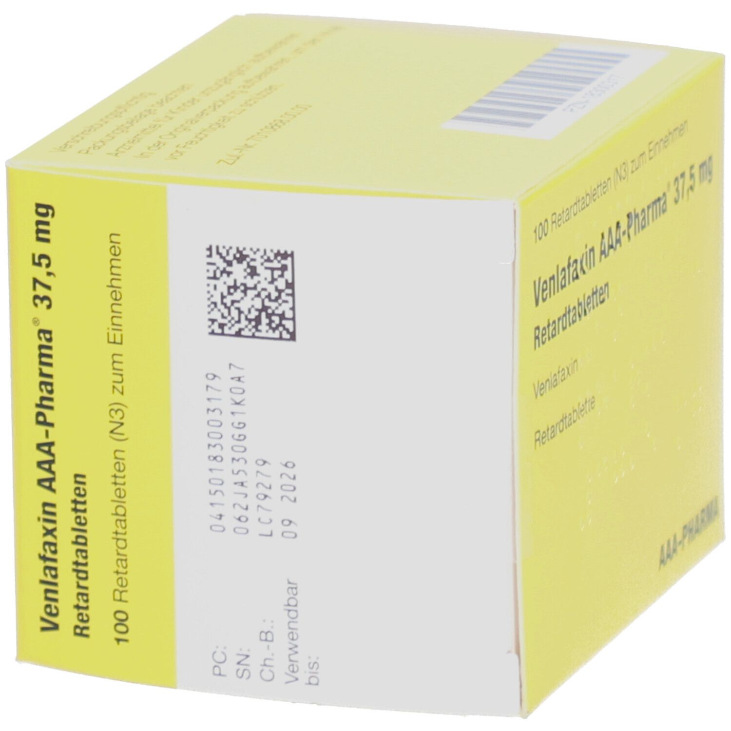 Venlafaxin AAA-Pharma 37,5 mg Retardtabletten 100 St Retard-Tabletten