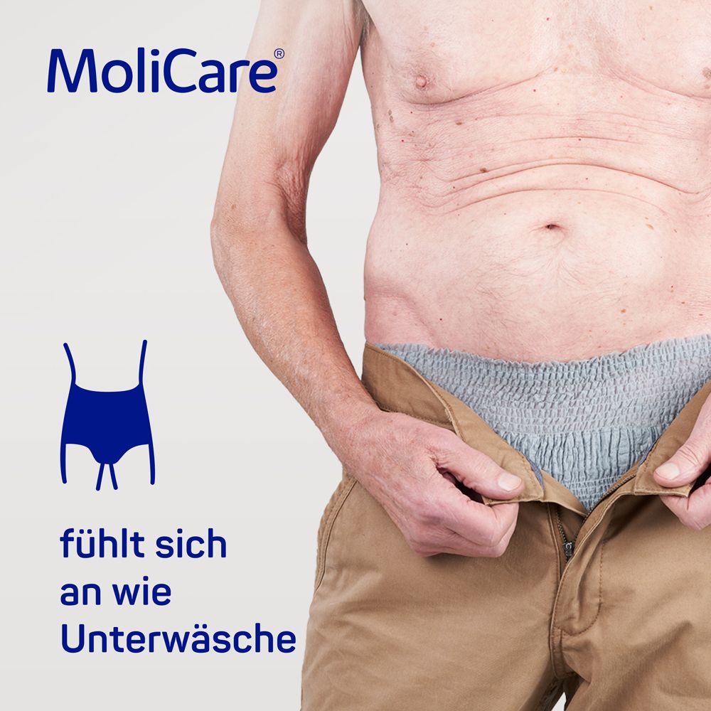 MoliCare Men Pants fühlen sich an wie Unterwäsche. Elastischer Bund.