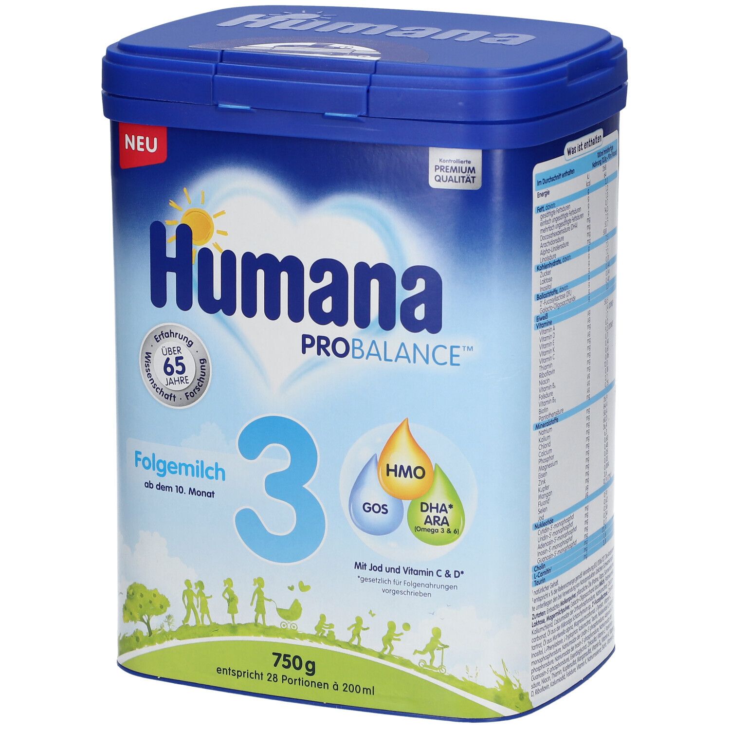 Humana Probalance Folgemilch 3 m.HMO Pulver 750 g