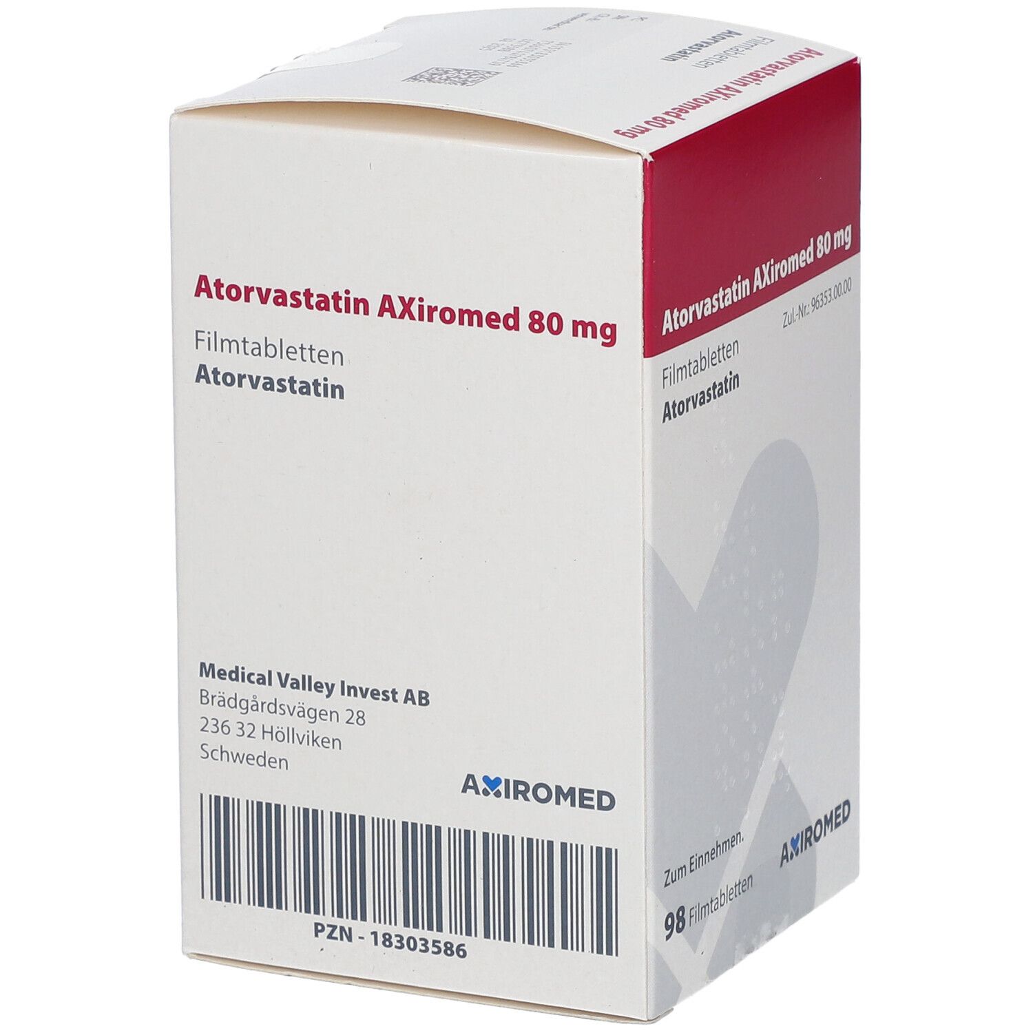 ATORVASTATIN AXiromed 80 mg Filmtabletten Dose