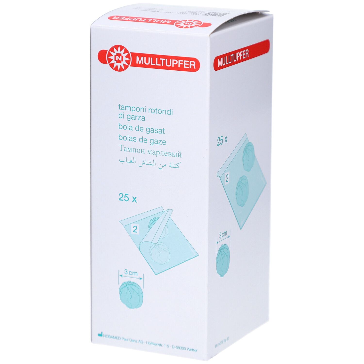 NOBAMED Mulltupfer steril 3 cm