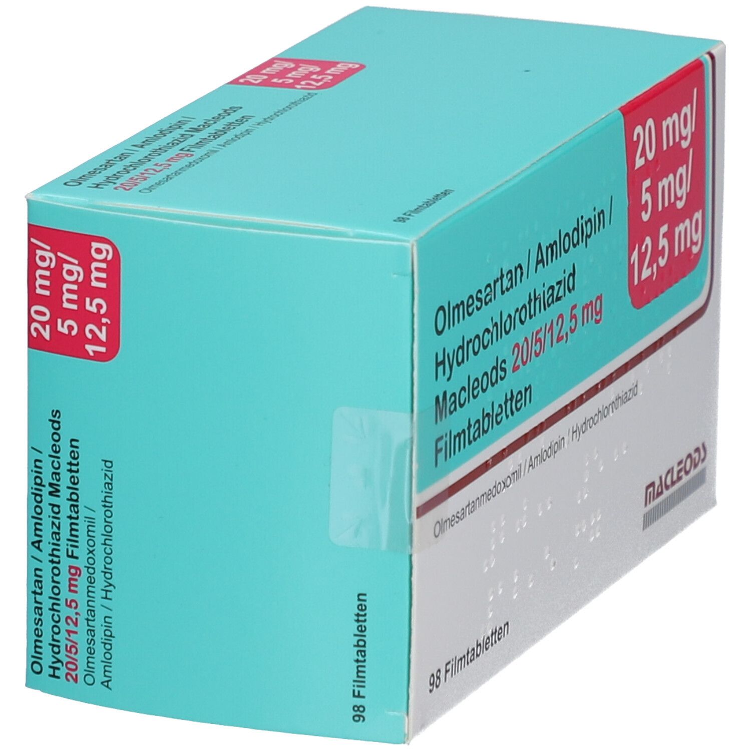 OLMESARTAN/Amlodipin/HCT Macleods 20/5/12,5mg FTA 98 St Filmtabletten