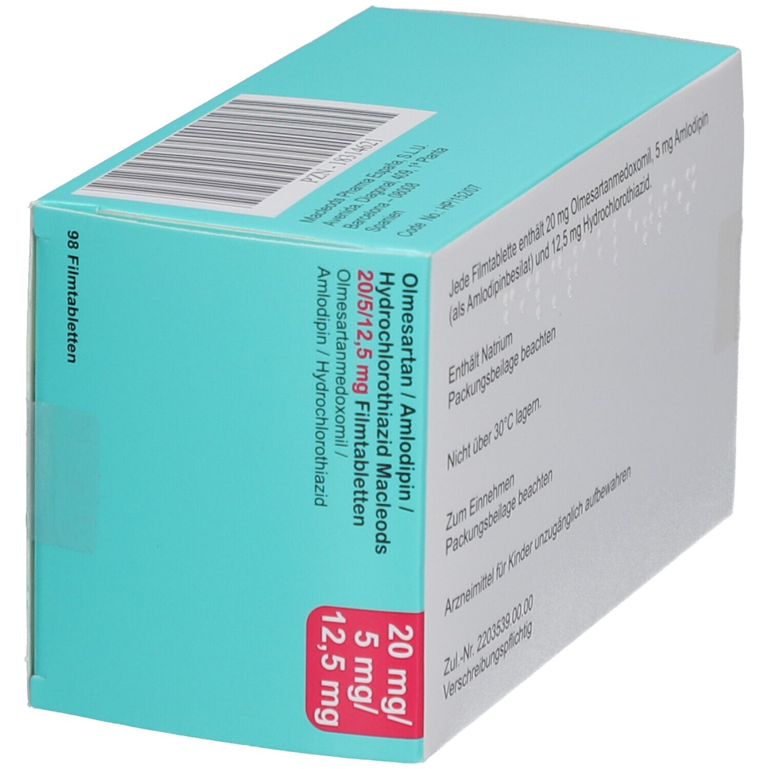 OLMESARTAN/Amlodipin/HCT Macleods 20/5/12,5mg FTA