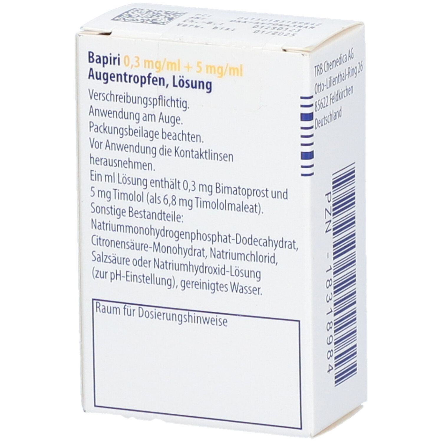 BAPIRI 0,3 mg/ml + 5 mg/ml Augentr.unkonserviert