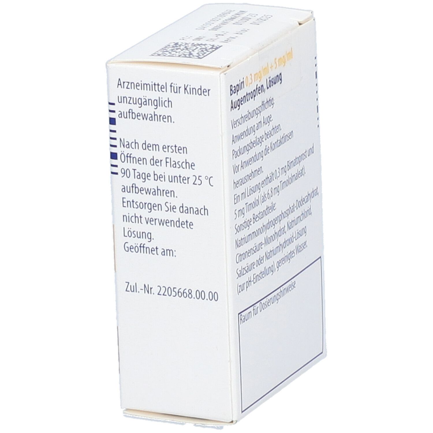 BAPIRI 0,3 mg/ml + 5 mg/ml Augentr.unkonserviert