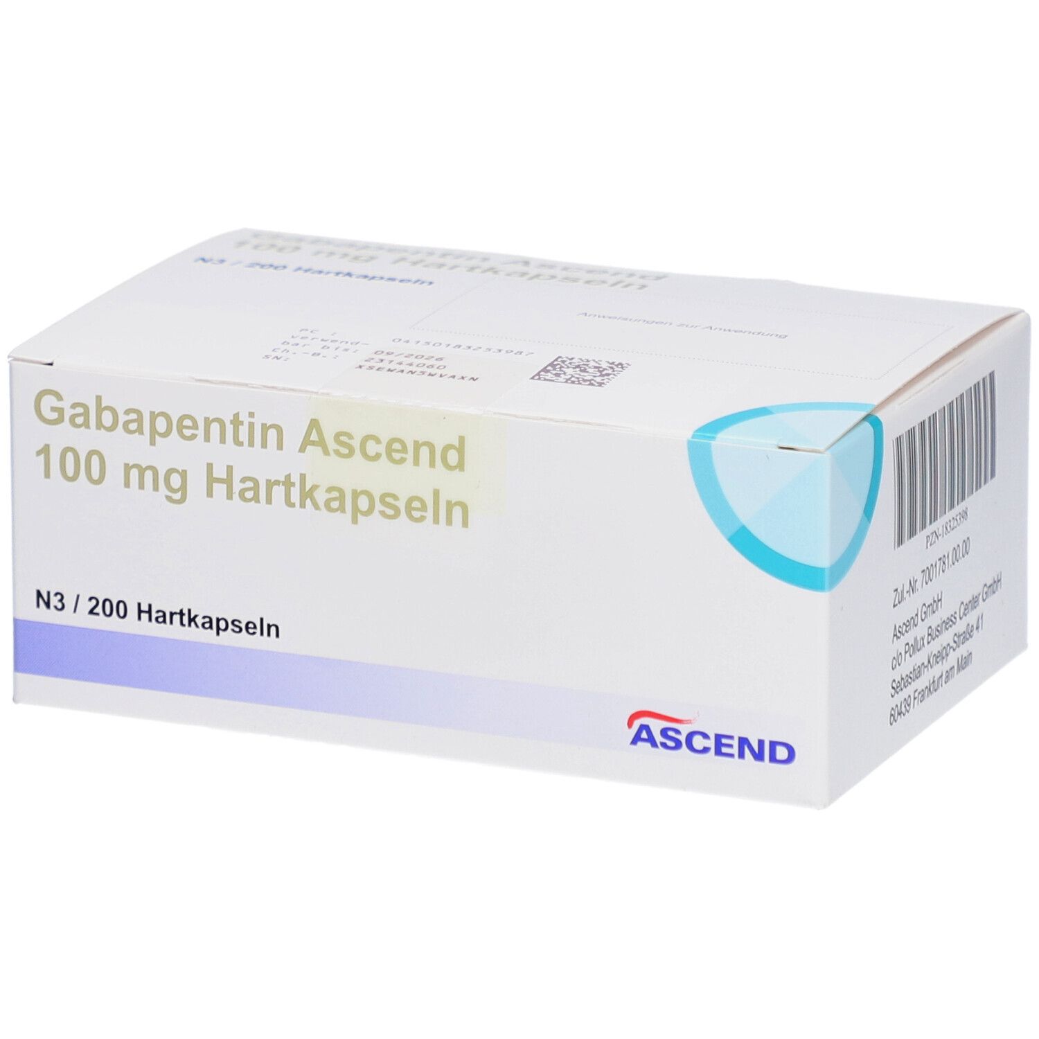 GABAPENTIN Ascend 100 mg Hartkapseln