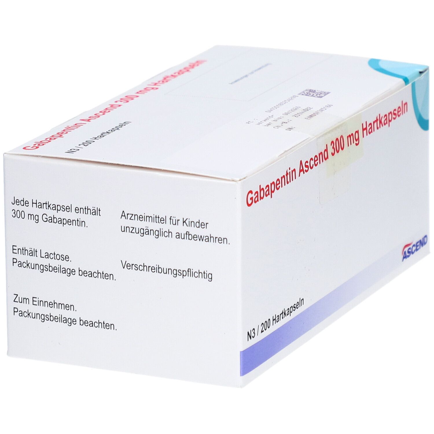 Gabapentin Ascend 400 mg Hartkapseln 50 St