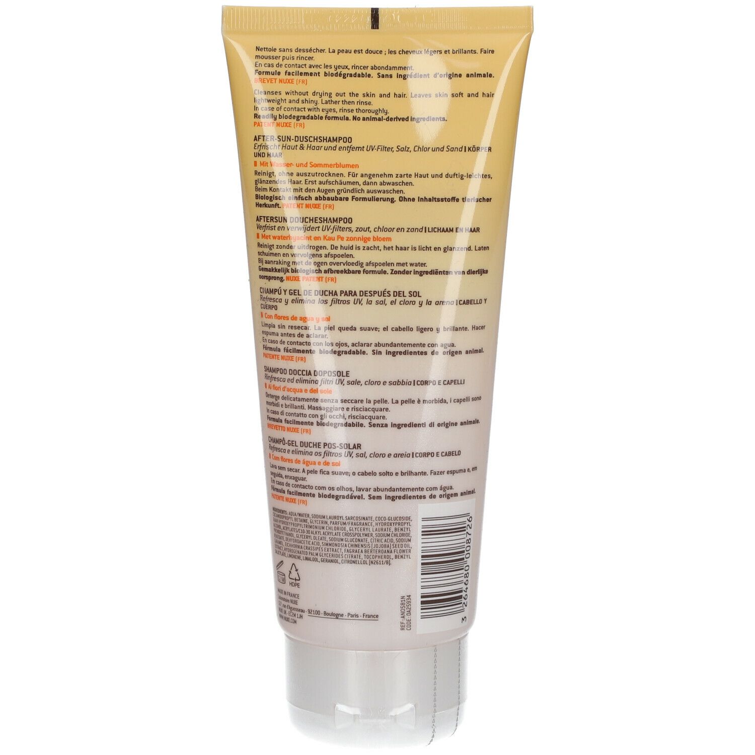 NUXE Sun Feuchtigkeitsspendendes After-Sun 2-in-1 Shampoo und Duschgel