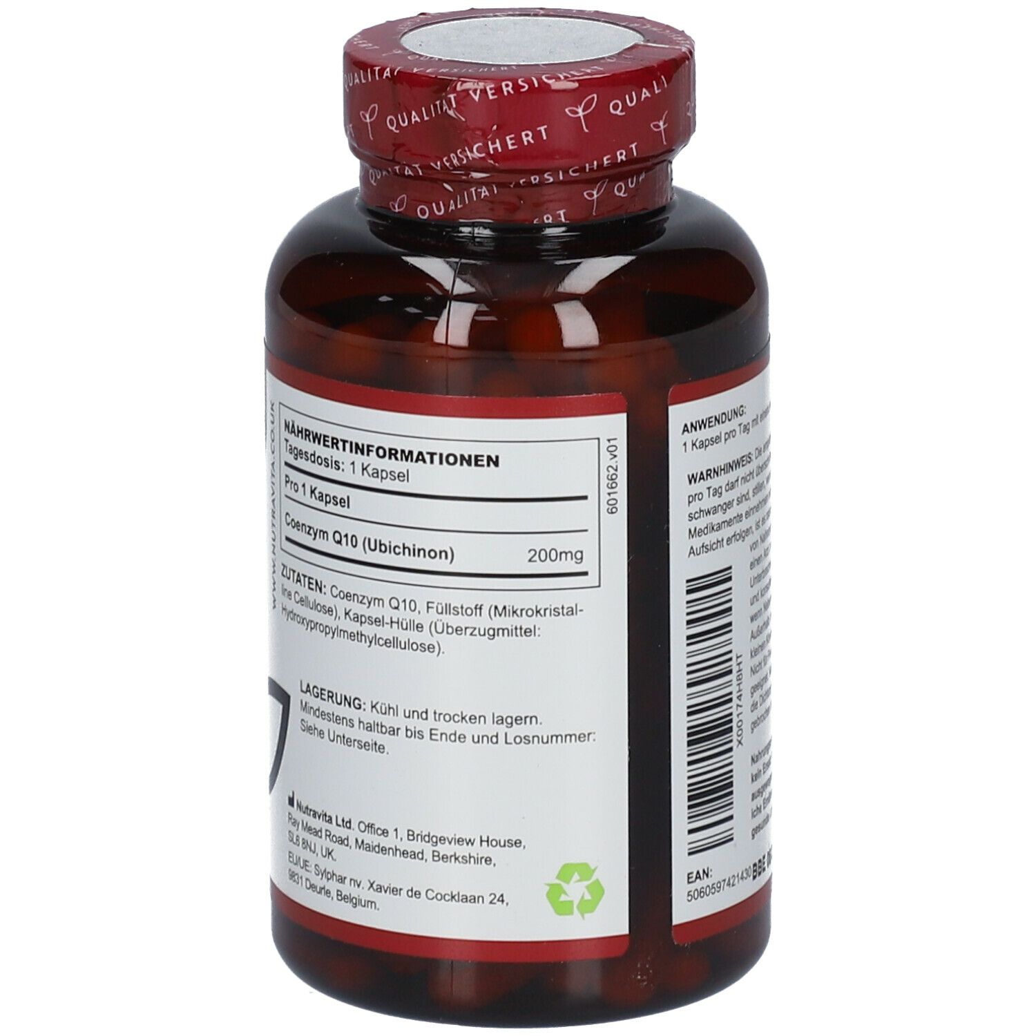Nutravita 200 mg Coenzym Q10 hochdosiert vegan