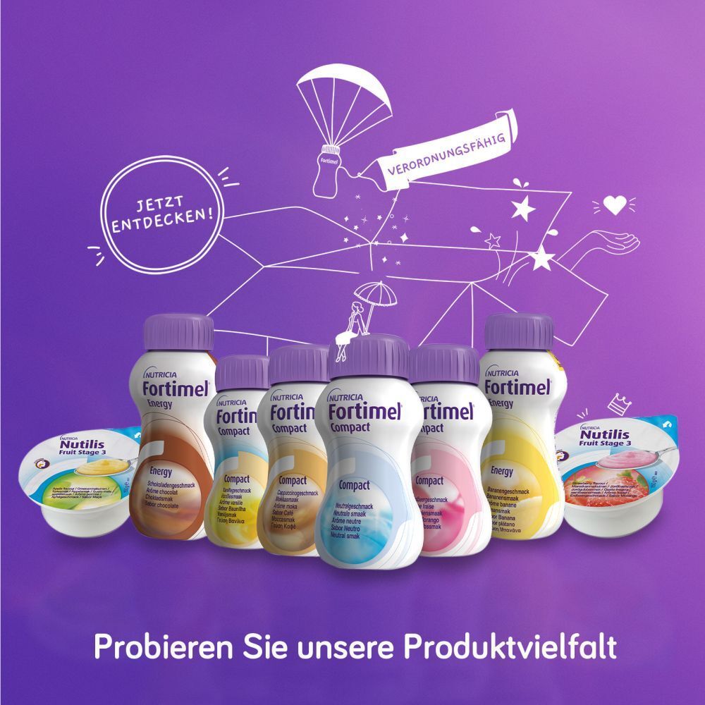 Fortimel Trinknahrung Schoko-Karamell Extra 2 kcal | Pack mit 8 Flaschen zu je 200ml | Hochkalorisch und eiweißreich