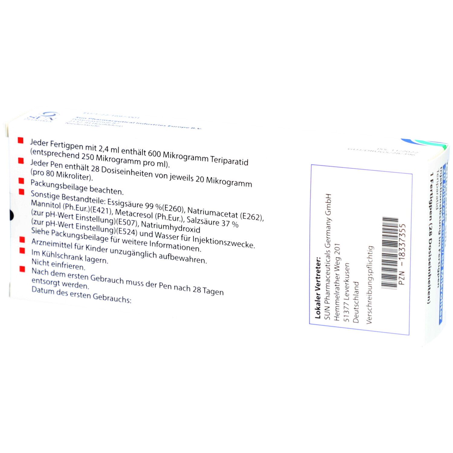 TERIPARATIDE SUN 20 µg/80 µl Inj.-Lsg.Fertigpen