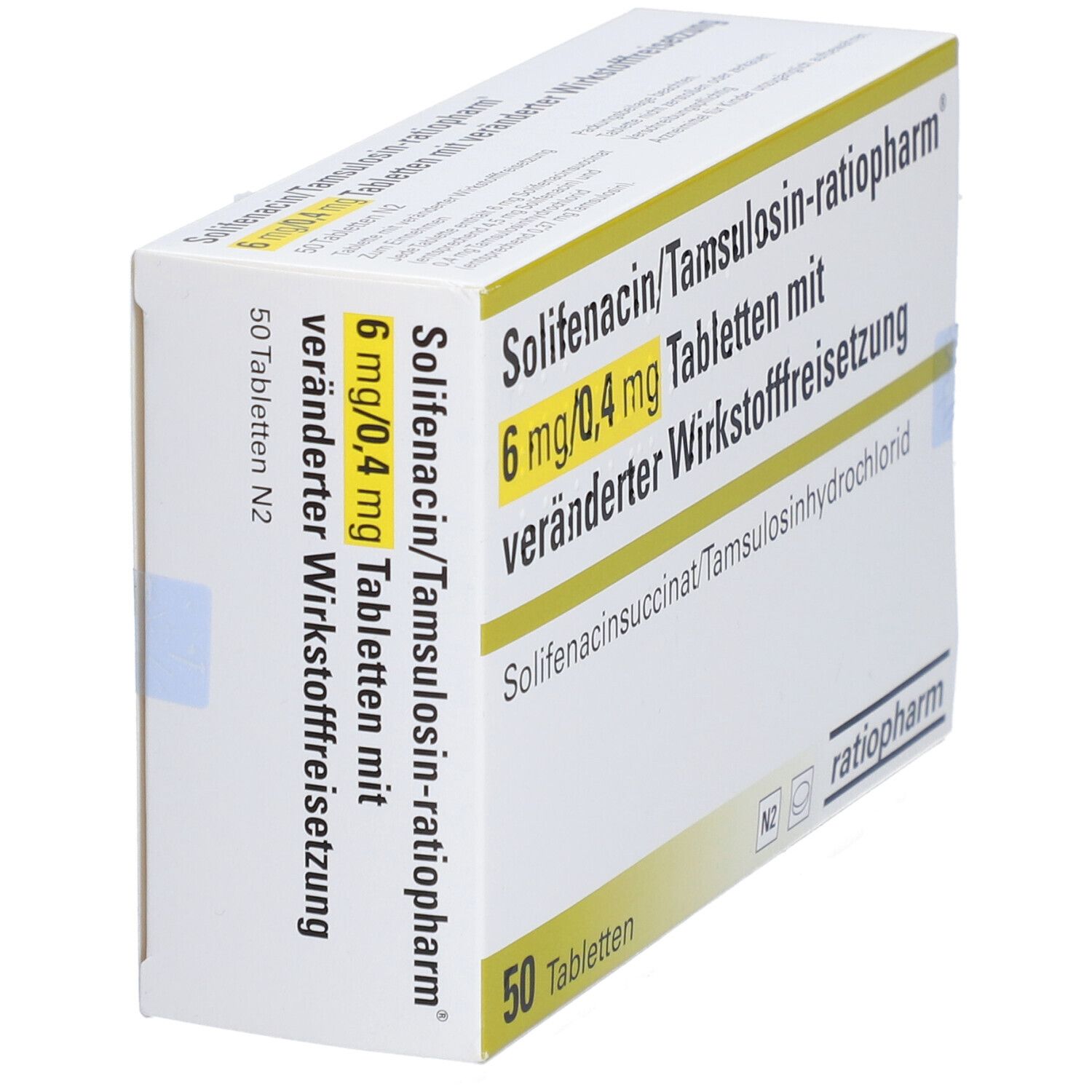 SOLIFENACIN/Tamsulosin-ratiopharm 6 mg/0,4 mg TVW 50 St Tablette, veraenderte Wirkstofffreisetzung