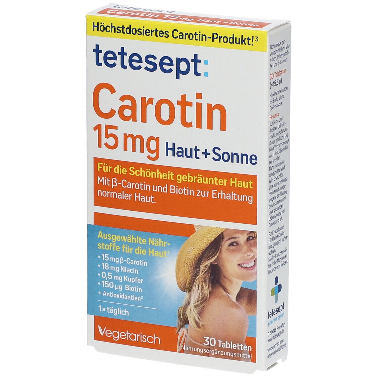 tetesept® Carotin 15mg + Haut & Sonne