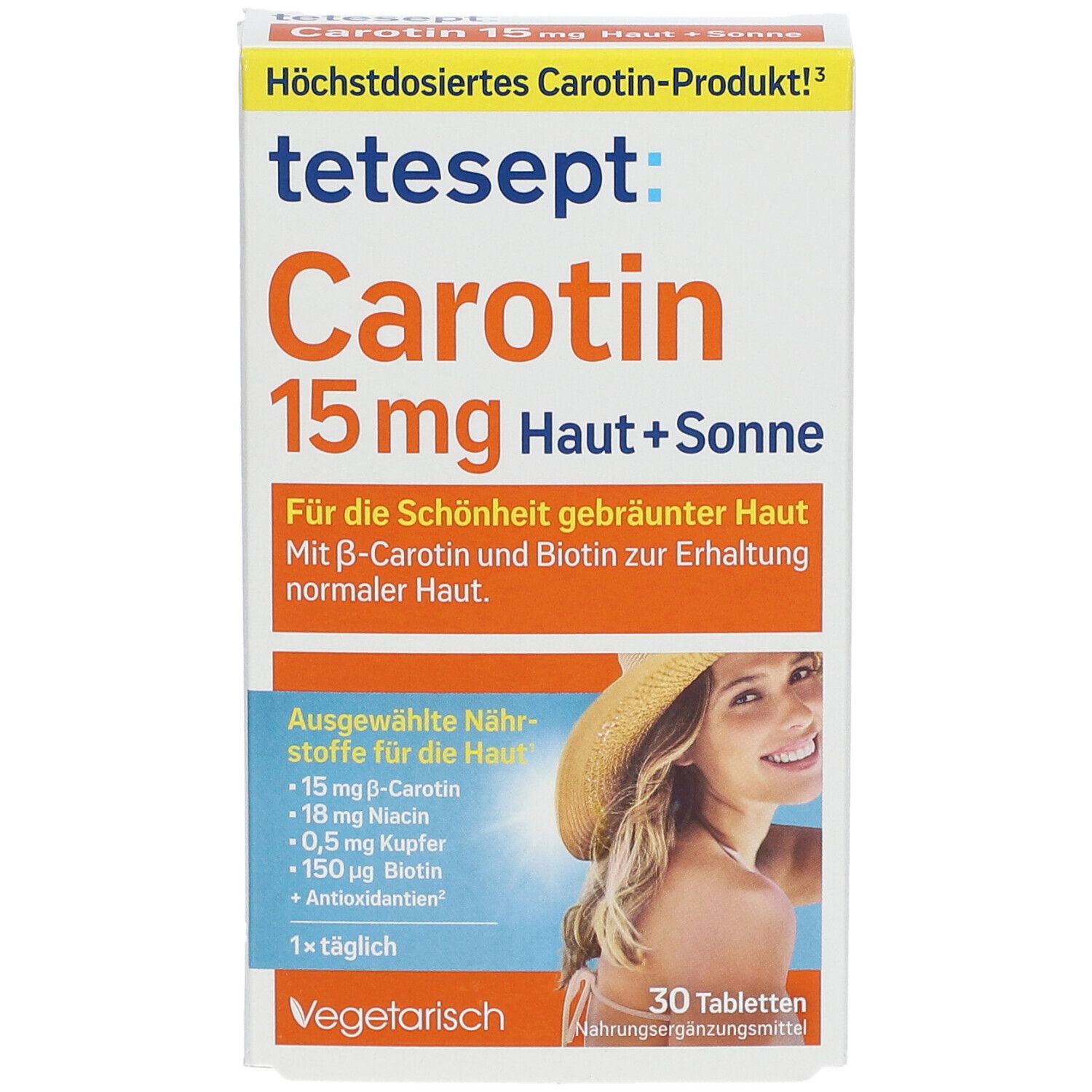 tetesept® Carotin 15mg + Haut & Sonne