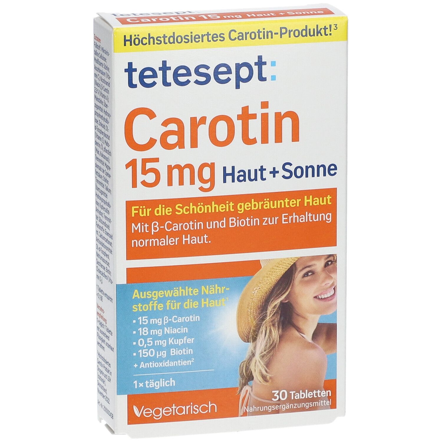 tetesept® Carotin 15mg + Haut & Sonne