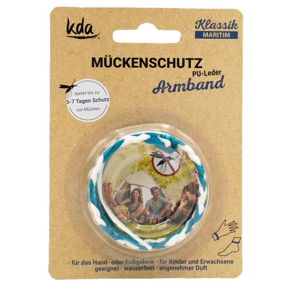 Mückenschutz Armband PU-Leder maritim KDA