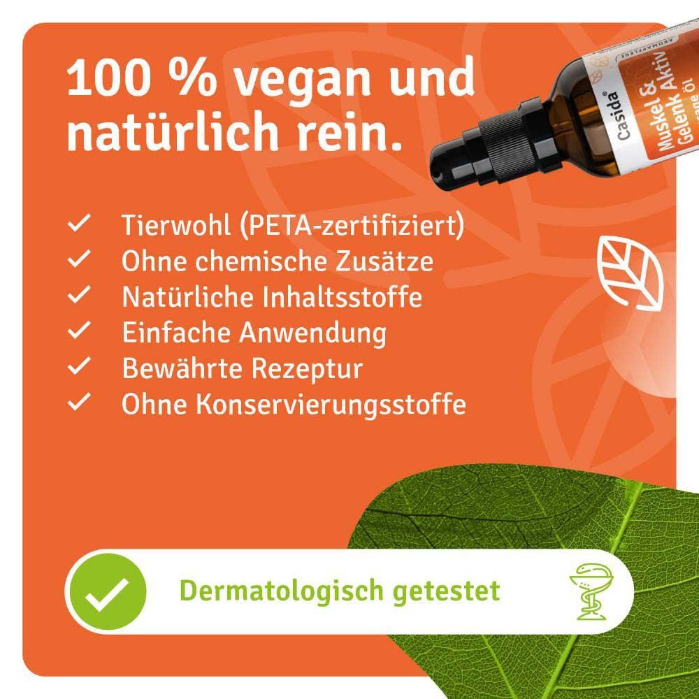 Produktflasche mit Text. 100% vegan und natürlich rein. PETA-zertifiziert, ohne chemische Zusätze, natürliche Inhaltsstoffe.