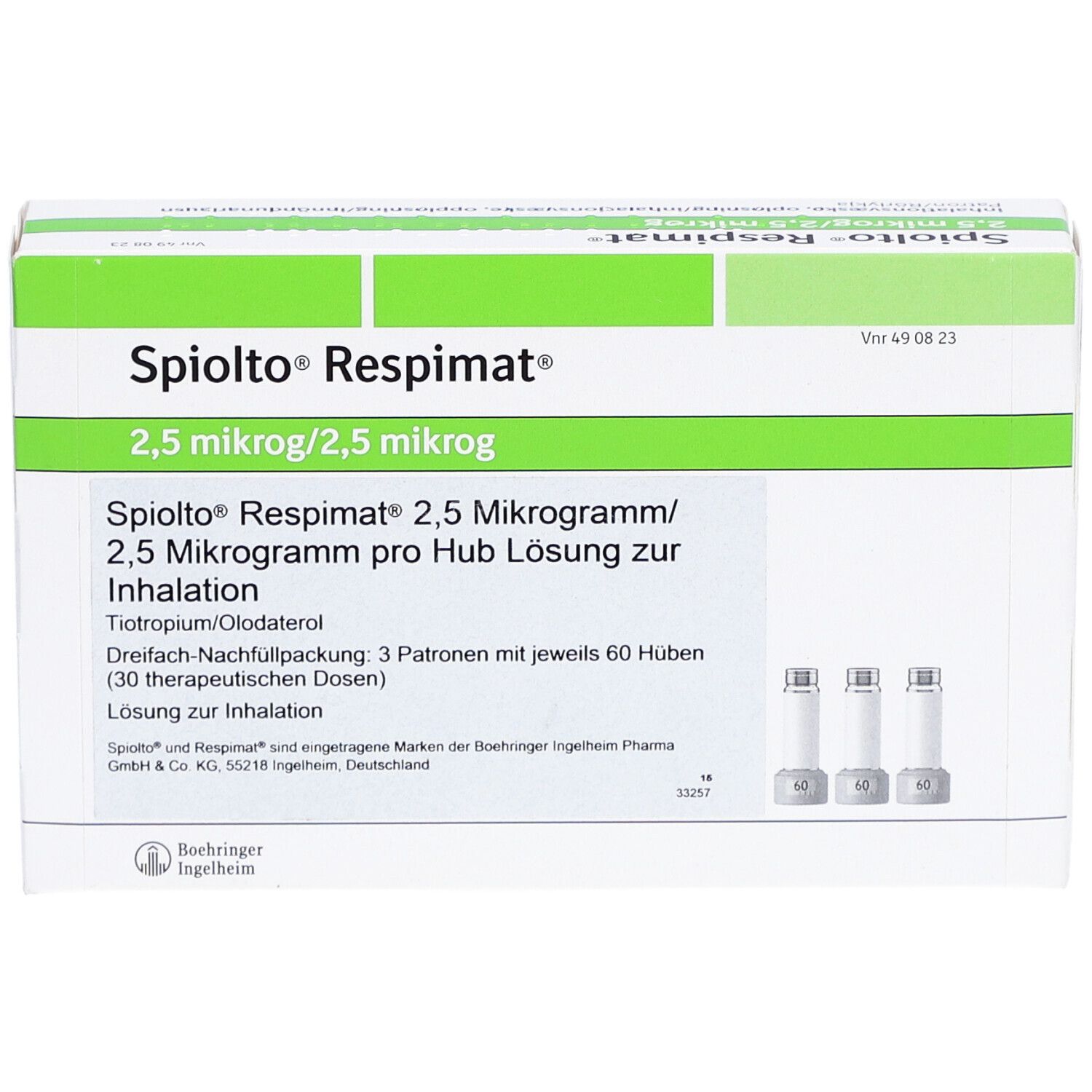 SPIOLTO Respimat 2,5 µg/2,5 µg Hub Nachfüllpackung