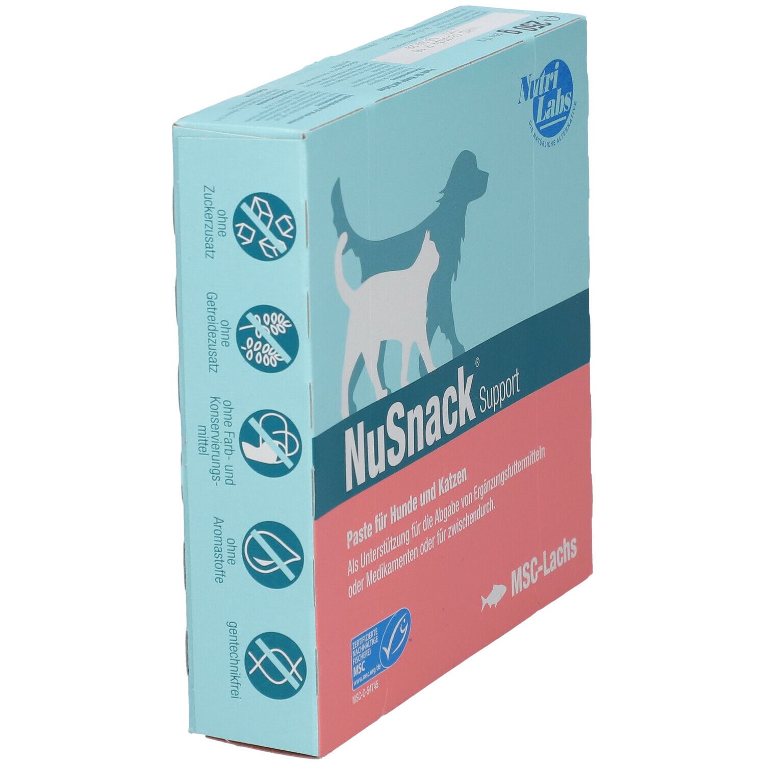 Nusnack Support MSC-Lachs Paste Sachet f.Hund/Kat. 25x10 g