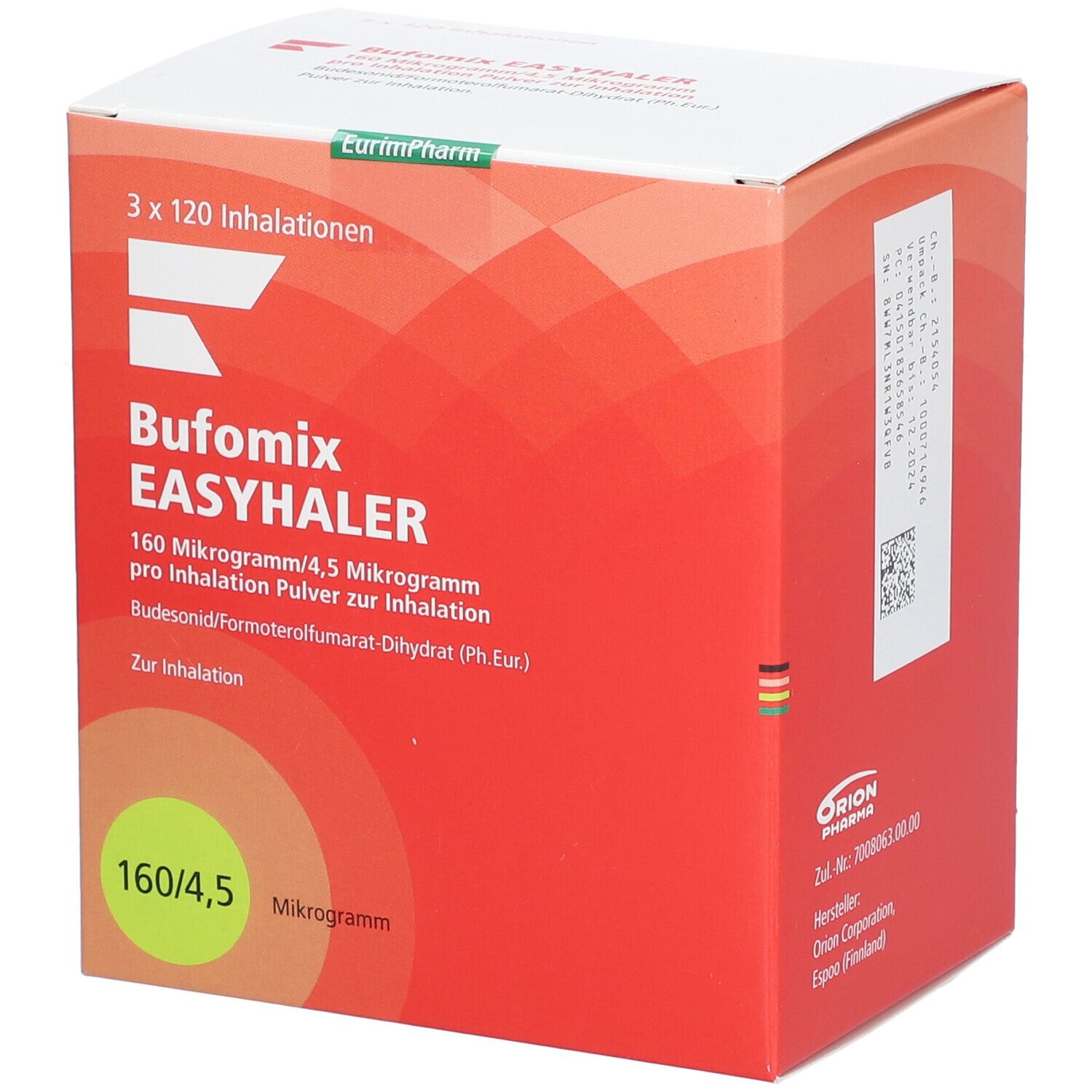 BUFOMIX Easyhaler 160/4,5 µg/Dosis 3x120ED Inh.-P.