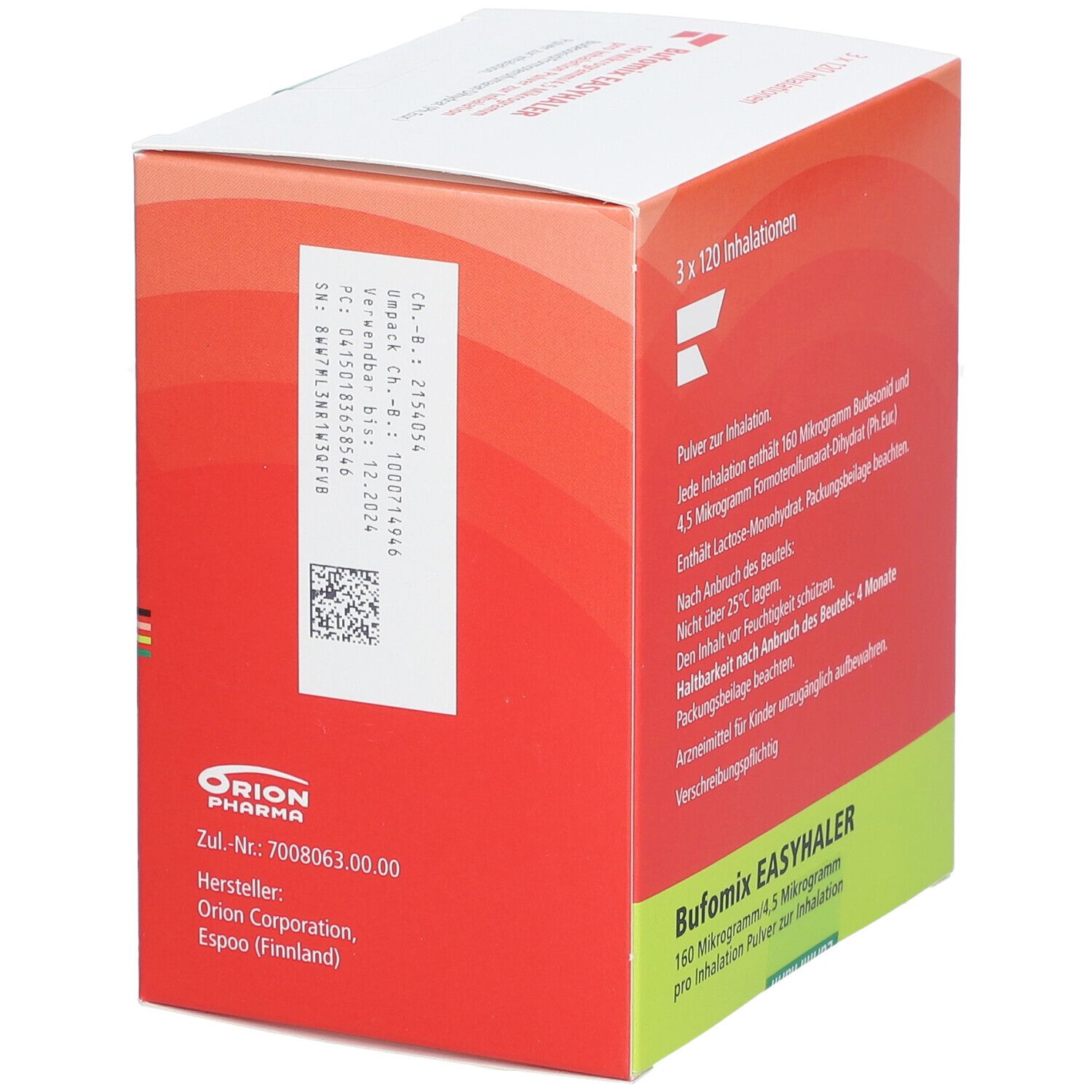 BUFOMIX Easyhaler 160/4,5 µg/Dosis 3x120ED Inh.-P.