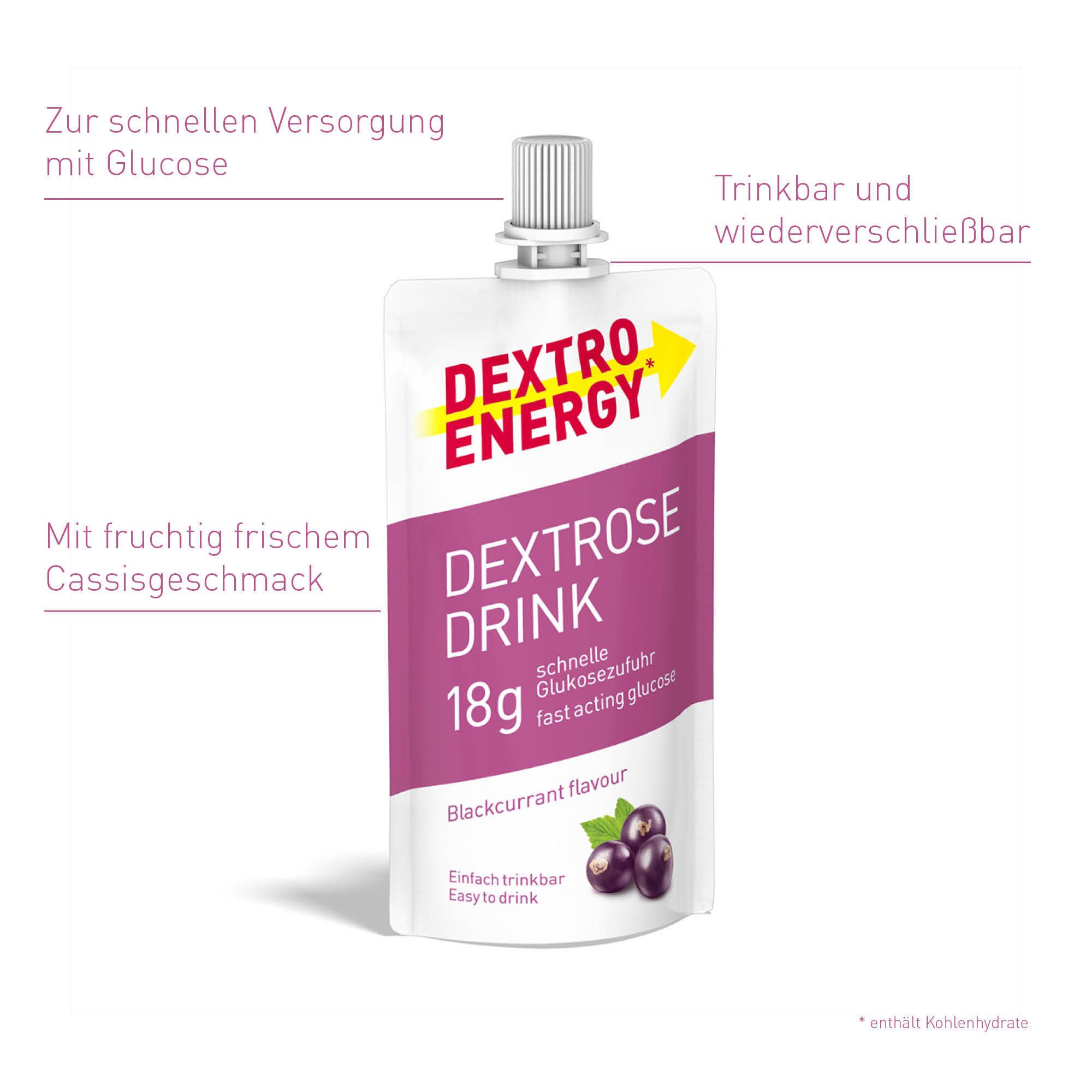 Dextro Energy Dextrose Drink blackcurrant 50 ml Flüssigkeit