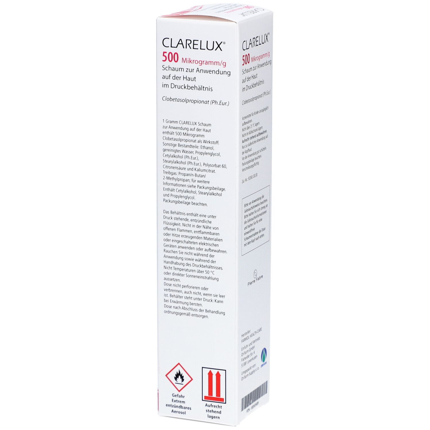 CLARELUX 500 µg/g Schaum z.Anwendung a.d.Haut