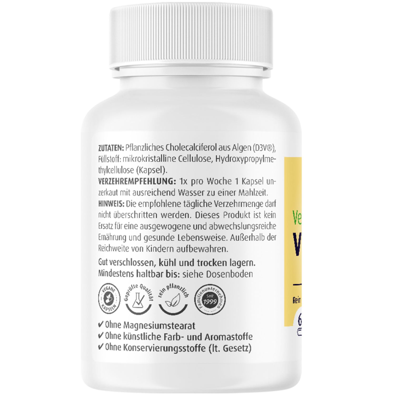 Vegane Vitamin D3 7000 I.E. Wochendepot Kapseln