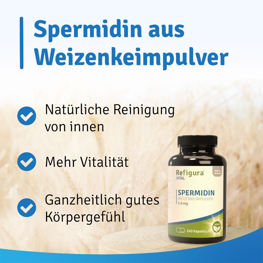 REFIGURA® Spermidin 1,6mg hochdosiert vegan zum Fasten